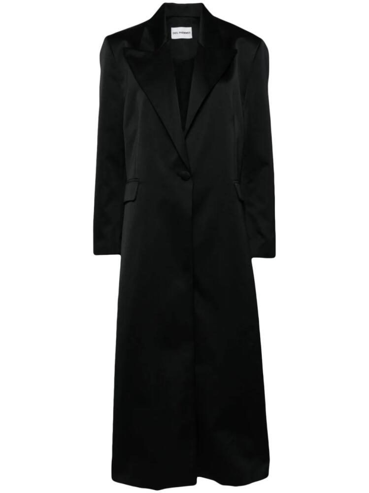 DES PHEMMES longline single breasted coat - Black Cover