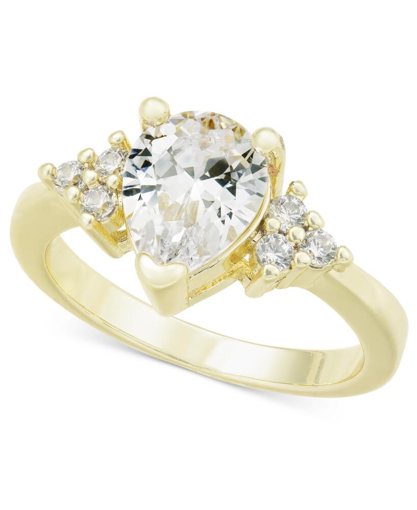 Charter Club Gold-Tone Pave & Pear-Shape Cubic Zirconia Ring, Created for Macy's - Gold Cover