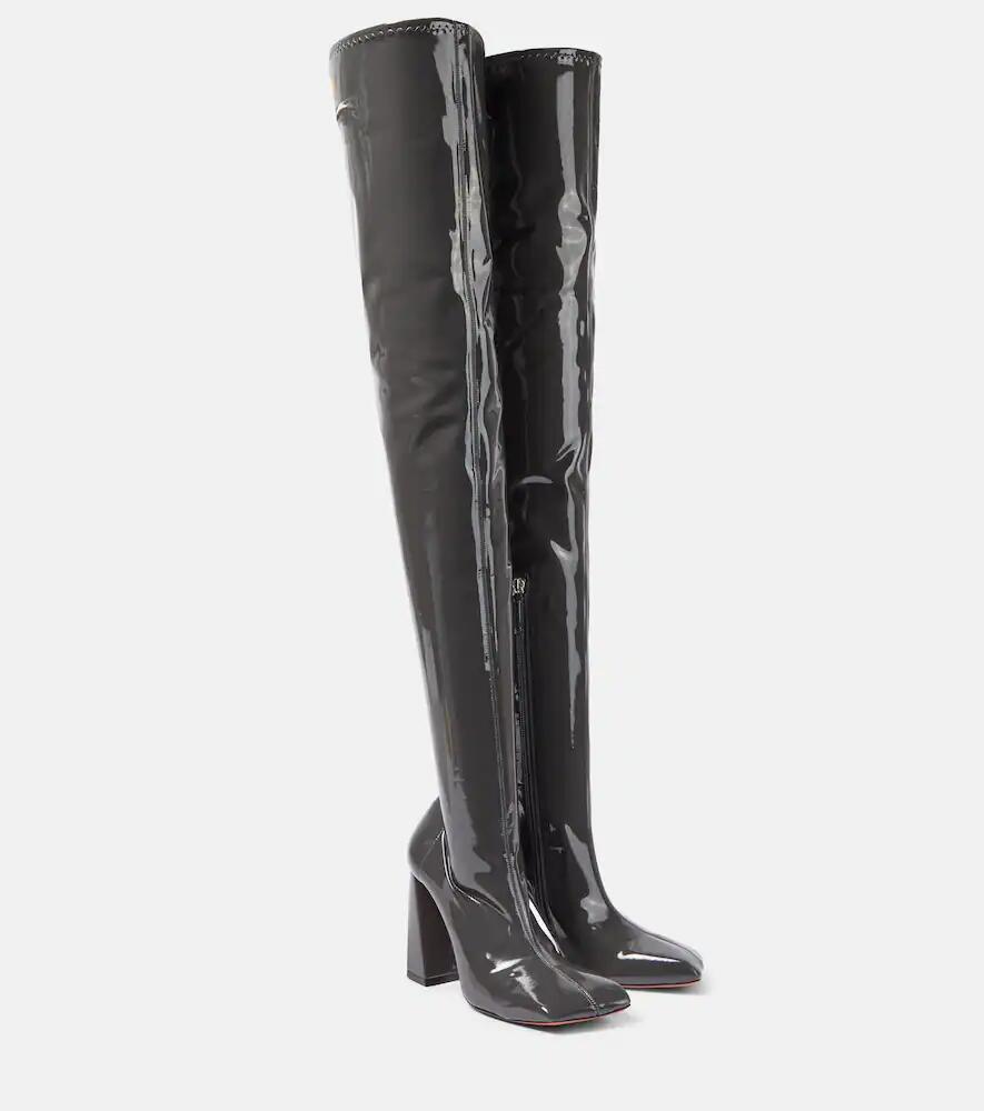 Amina Muaddi Marine Stretch 95 latex over-the-knee boots Cover