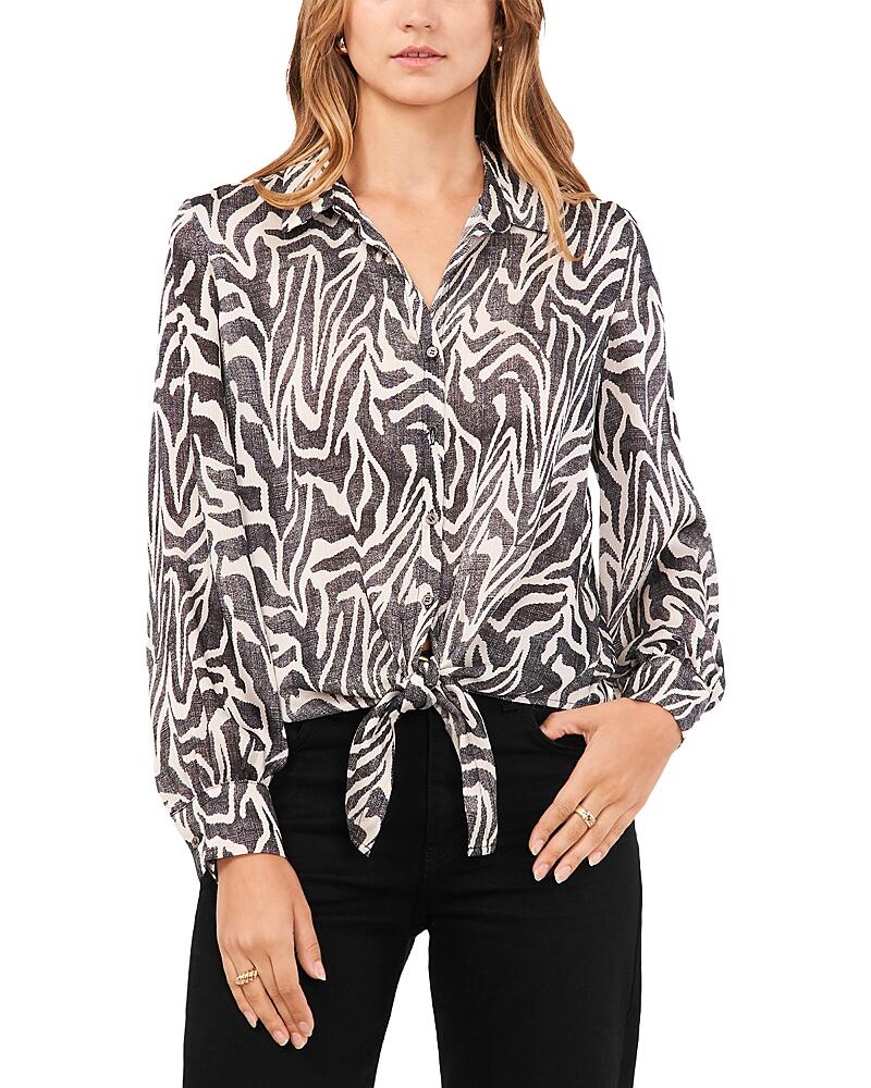 Vince Camuto Collared Tie Front Blouse Cover