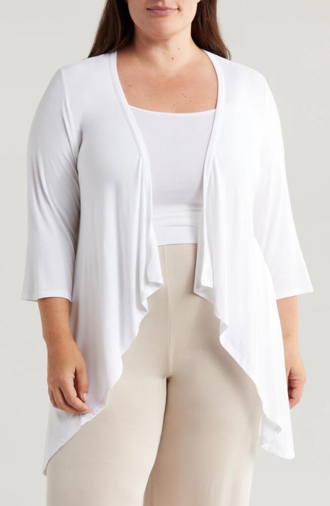 24seven Comfort Apparel Open Front Cardigan in White Cover