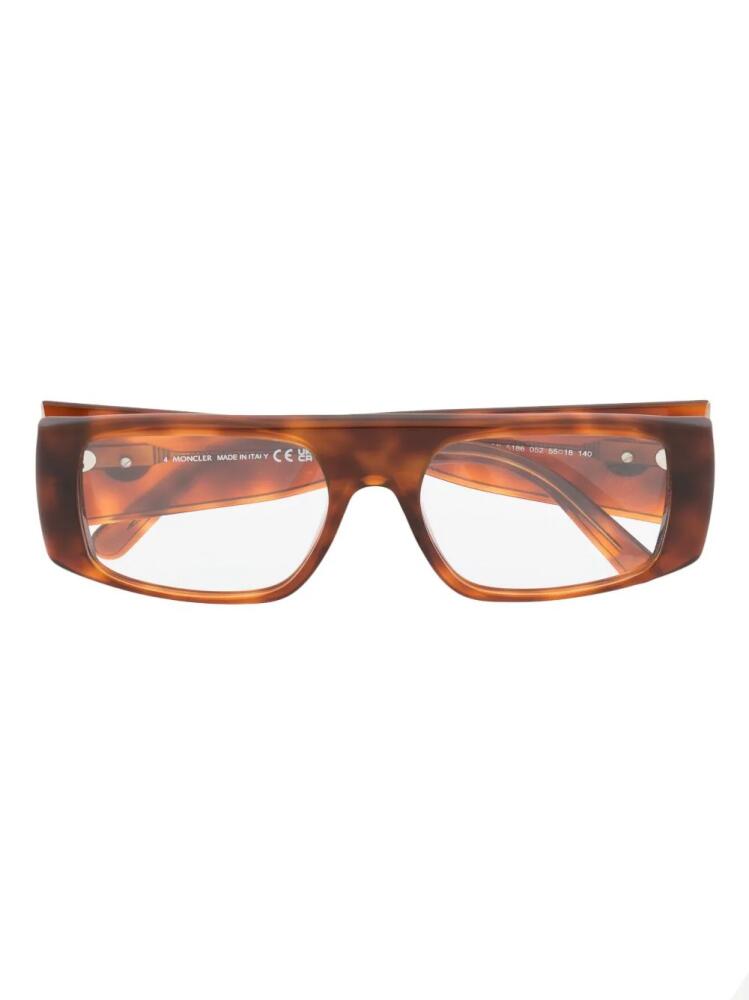 Moncler Eyewear tortoiseshell-effect glasses - Brown Cover