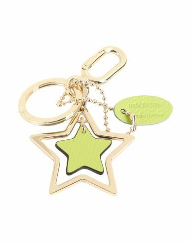 Furla Venus Keyring Star Woman Key ring Acid green Metal, Soft Leather Cover