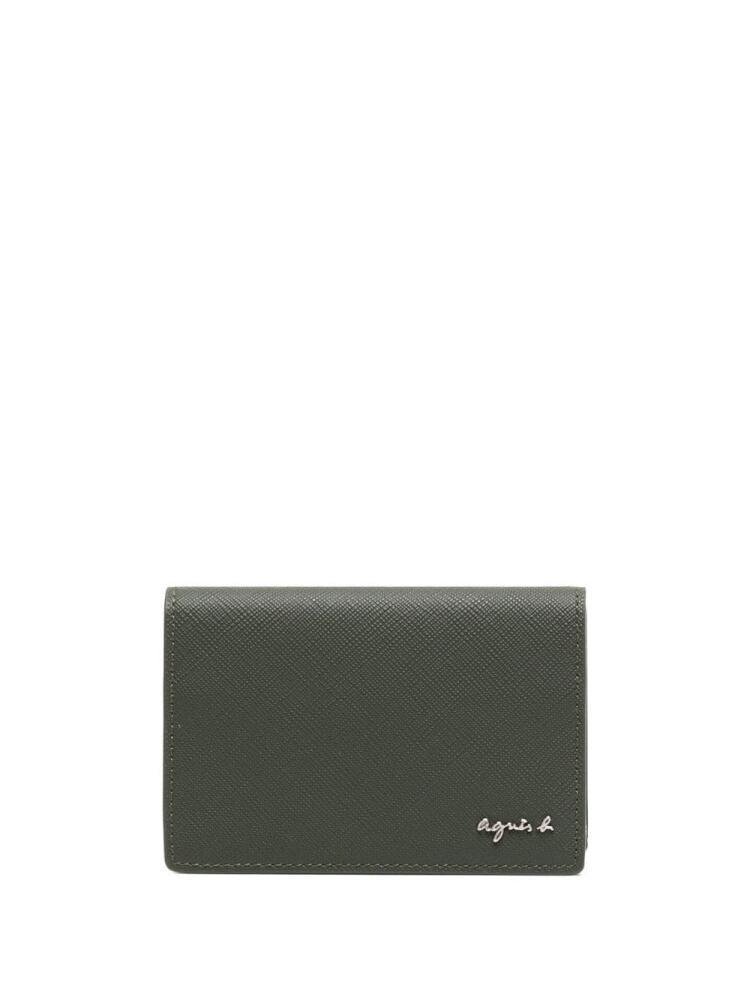 agnès b. bi-fold logo-plaque wallet - Green Cover