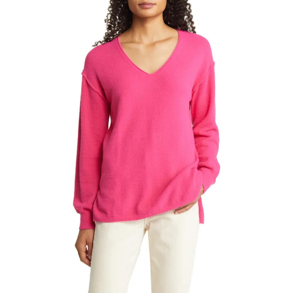 caslon(r) V-Neck Tunic Sweater in Pink Cabaret Cover