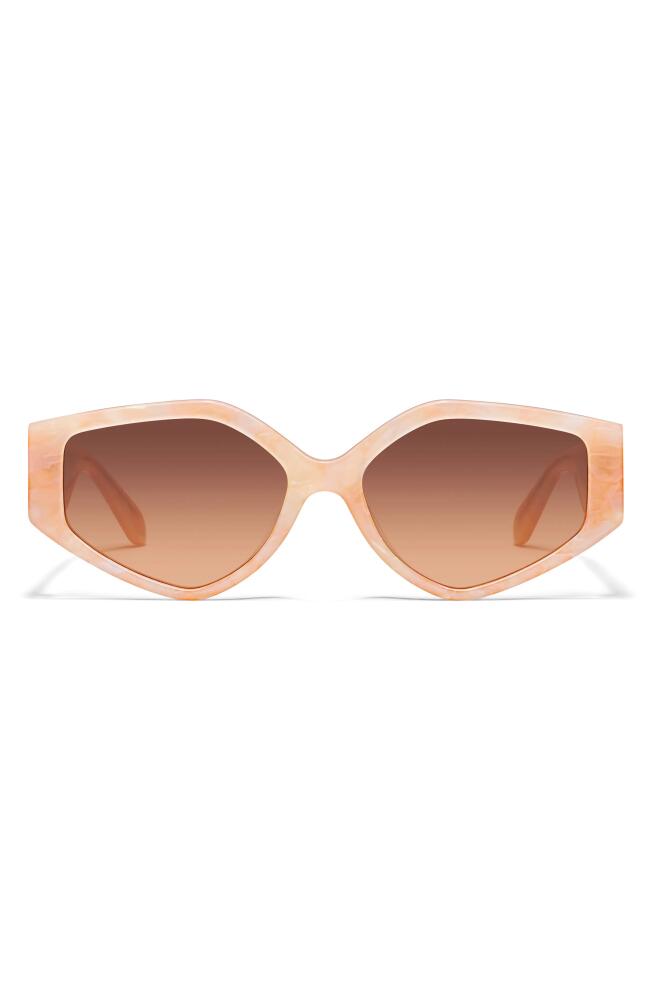 QUAY Hot Gossip 44mm Gradient Cat Eye Sunglasses in Apricot Tortoise /Orange Cover