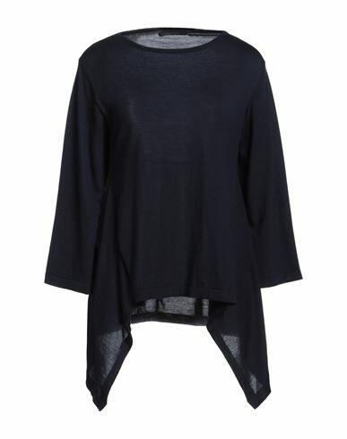 Alberta Ferretti Woman Sweater Midnight blue Cashmere, Virgin Wool, Silk Cover