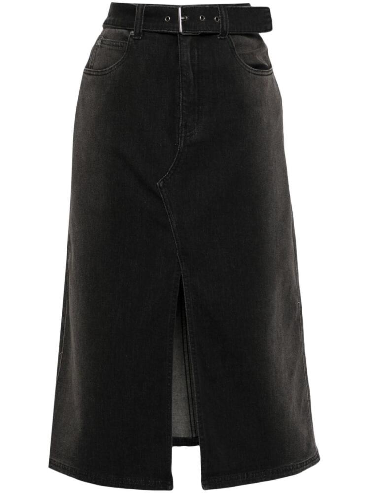 izzue belted denim midi skirt - Black Cover