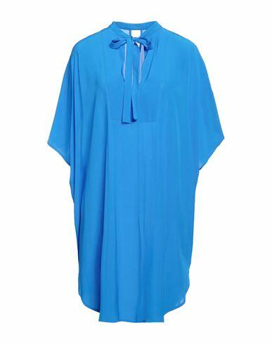 Fisico Woman Mini dress Bright blue Viscose Cover