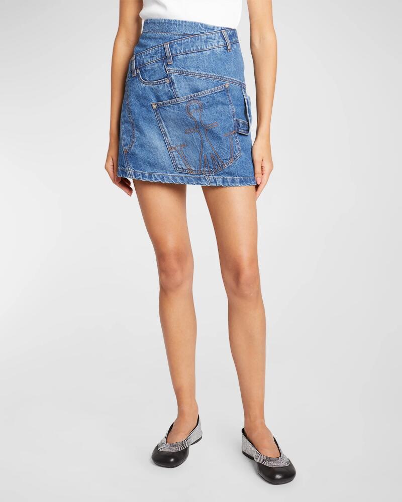 JW Anderson Twisted Denim Mini Skirt Cover