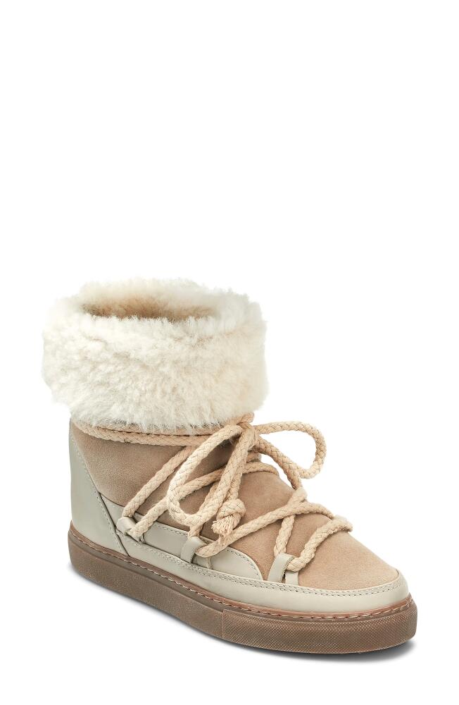 INUIKII Classic Genuine Shearling Lined High Top Sneaker in Beige Cover