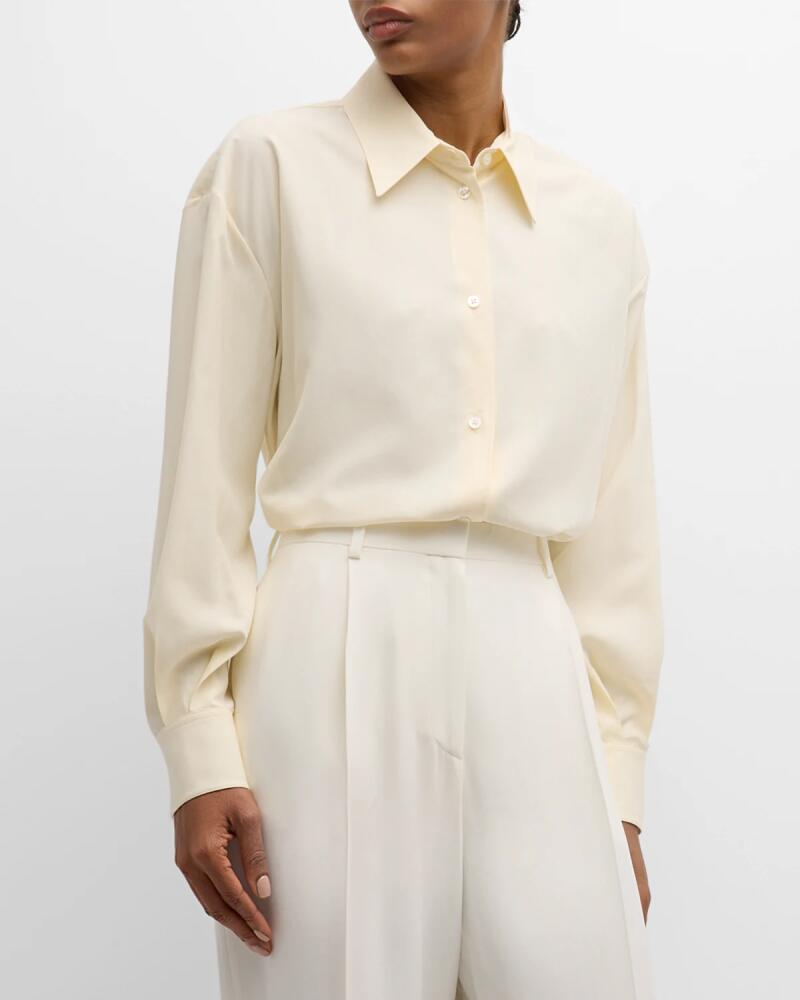 THE ROW Andra Silk Button-Front Shirt Cover