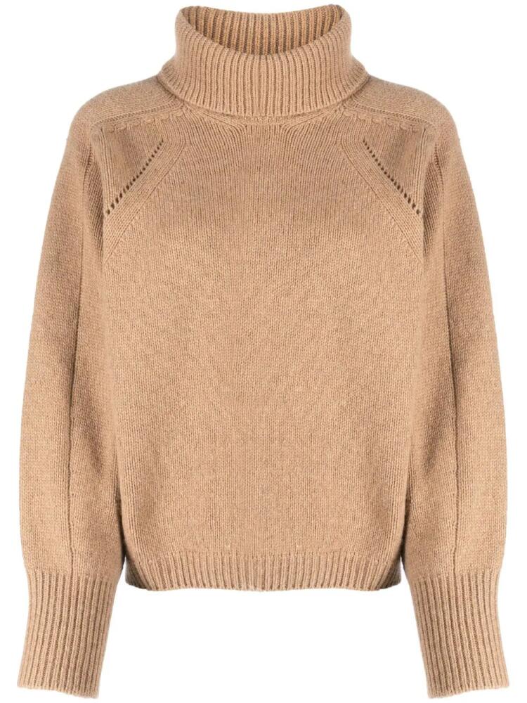 Semicouture funnel-neck knitted jumper - Neutrals Cover