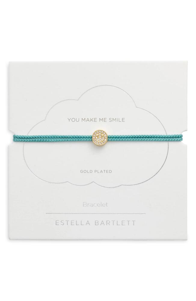 Estella Bartlett Pavé Smiley Face Slider Bracelet in Gold Cover