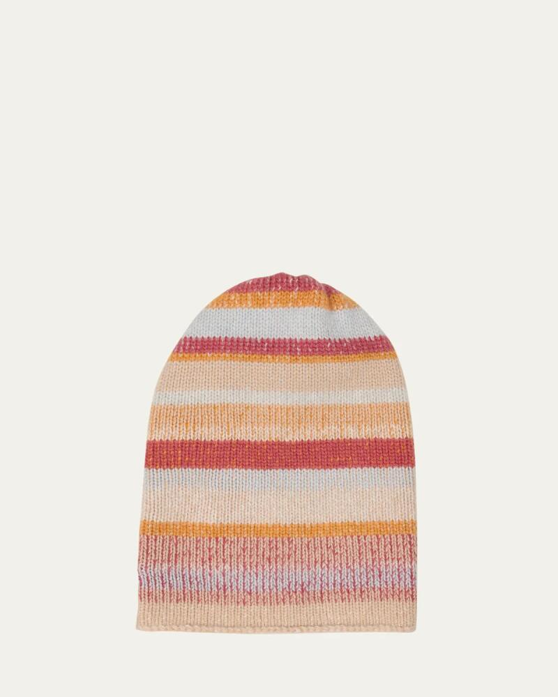 The Elder Statesman Cashmere Striped Beanie Cover