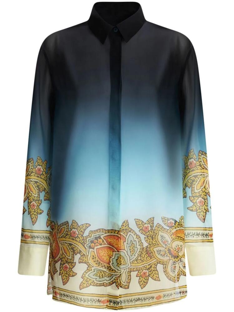 ETRO floral-print silk shirt - Blue Cover