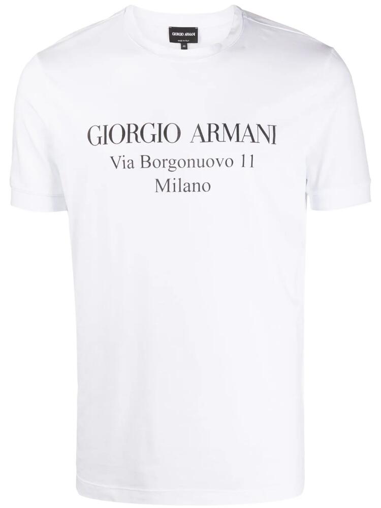 Giorgio Armani logo print T-shirt - White Cover