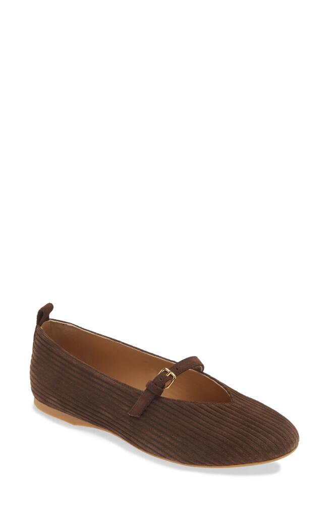 JW Anderson Suede Mary Jane Flat in Calfsuede Corduroy Brown Cover