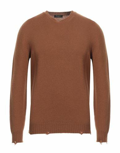 Arovescio Man Sweater Camel Virgin Wool, Cashmere Cover