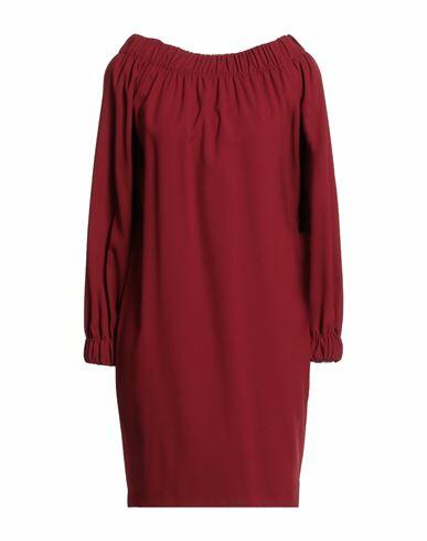 Carla G. Woman Mini dress Brick red Acetate, Viscose, Elastane Cover