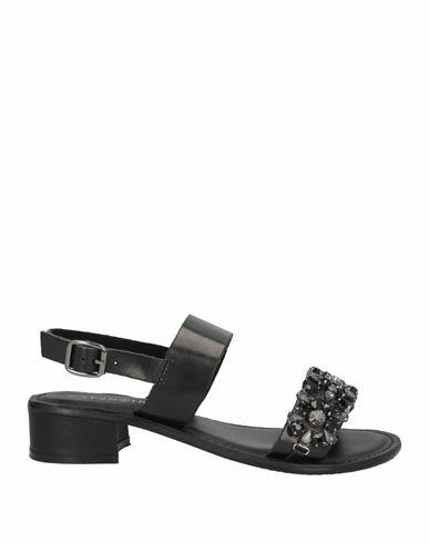 Cafènoir Woman Sandals Black Soft Leather Cover