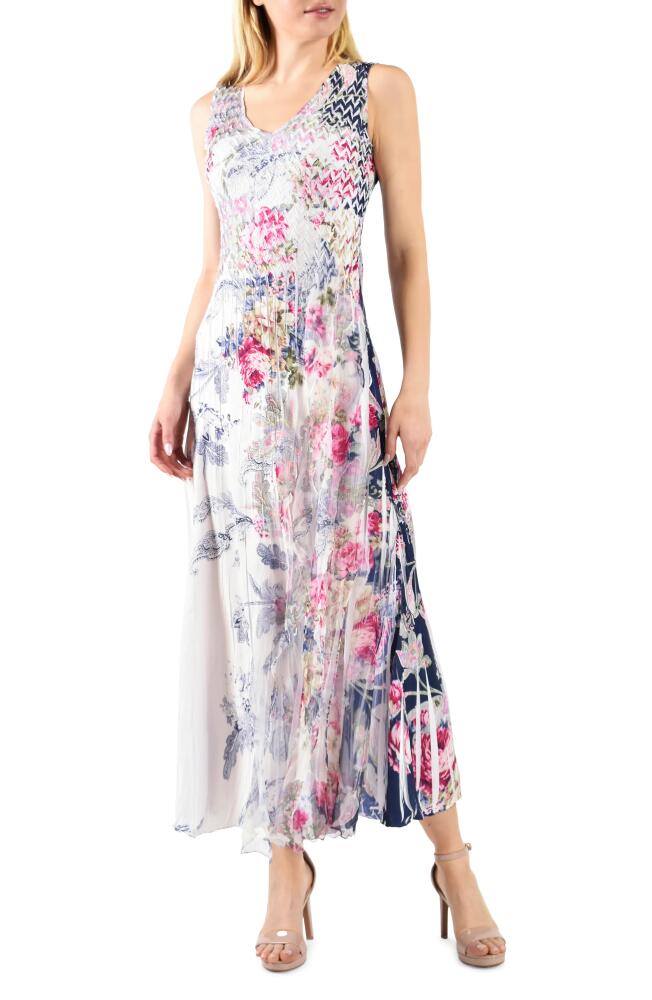 Komarov Floral Sleeveless Georgette Maxi Dress in Paisley Bloom Cover