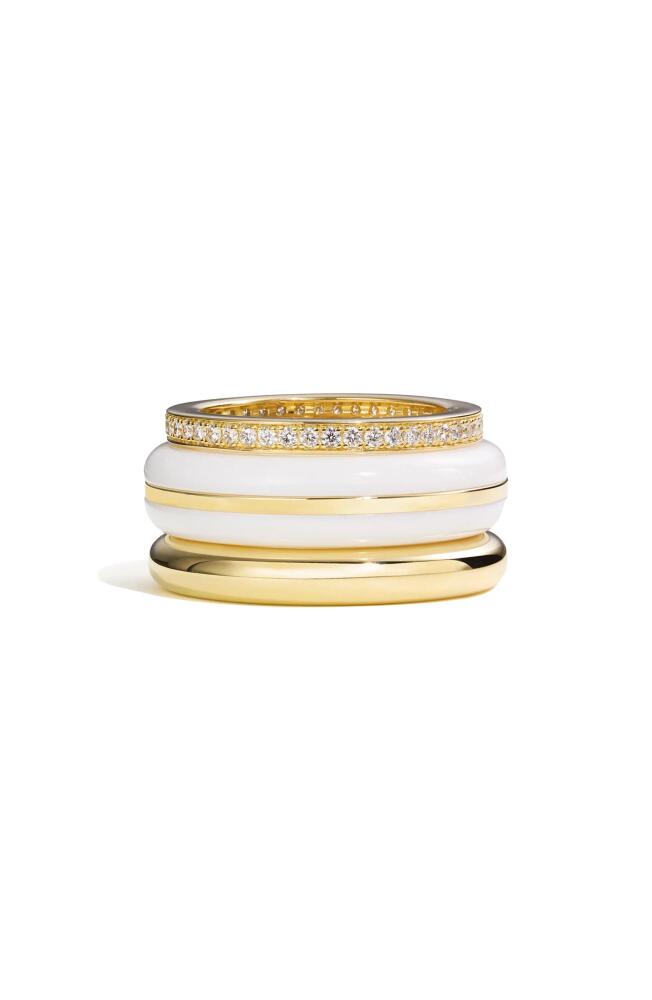 BY PARIAH Set of 3 Stack Rings in White Cover