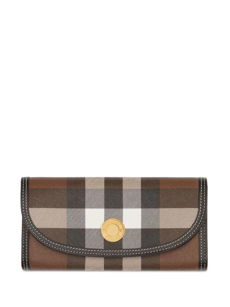 Burberry check leather continental wallet - Brown Cover