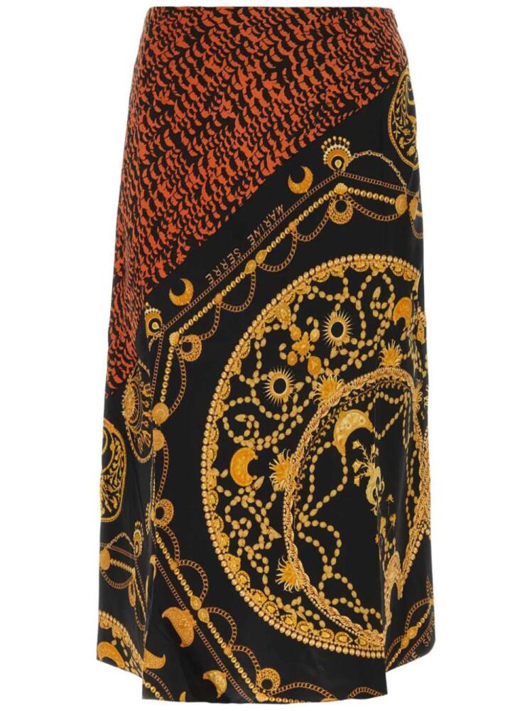 Marine Serre Ornament Jewellery-print skirt - Black Cover