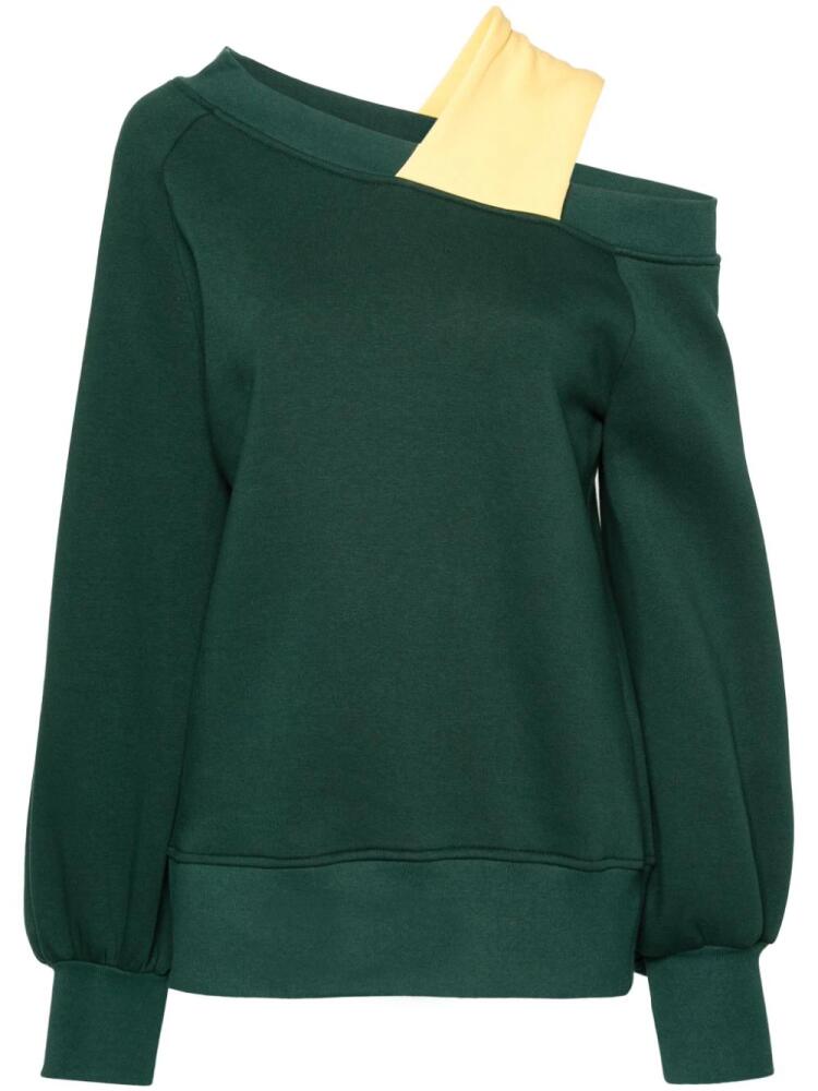 Ioana Ciolacu Nutmeg off-shoulder sweatshirt - Green Cover