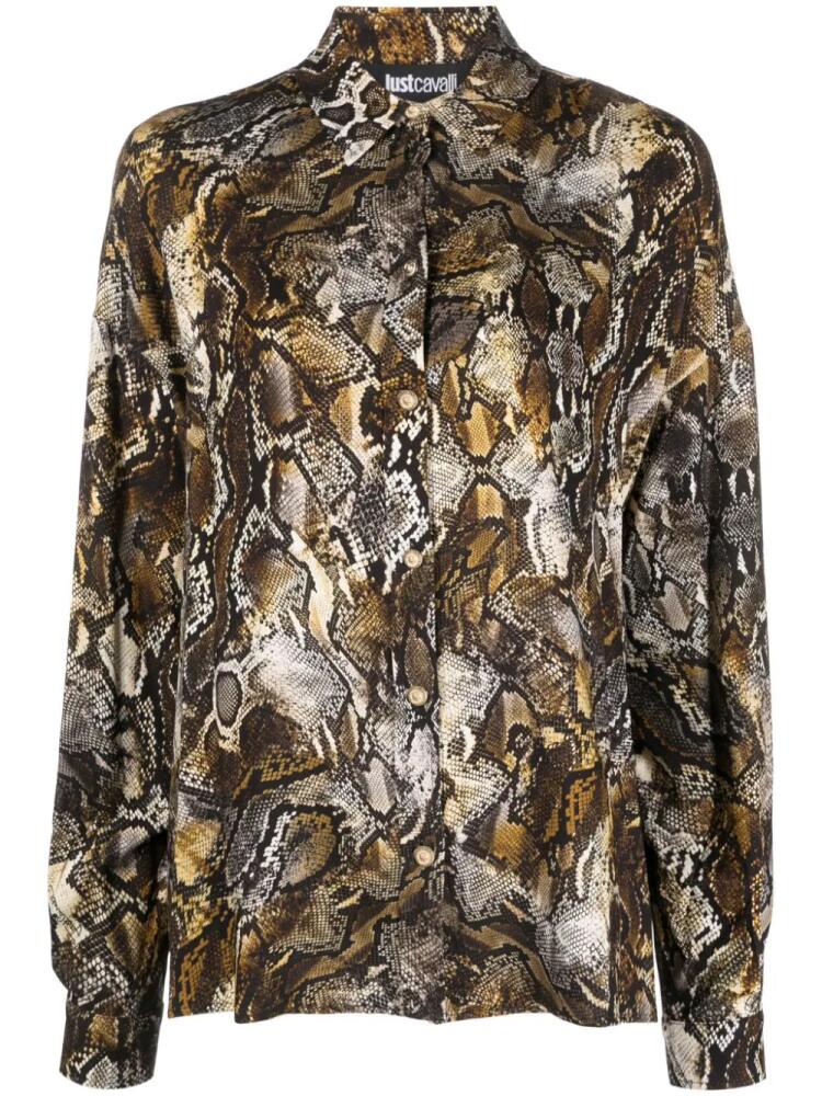 Just Cavalli python-print long-sleeves shirt - Neutrals Cover