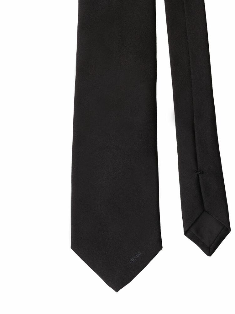 Prada pointed satin tie - Black Cover