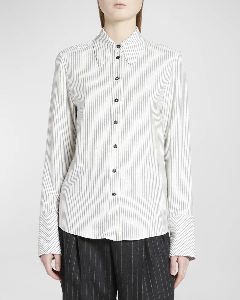 Golden Goose Stripe Button-Front Slim Shirt Cover