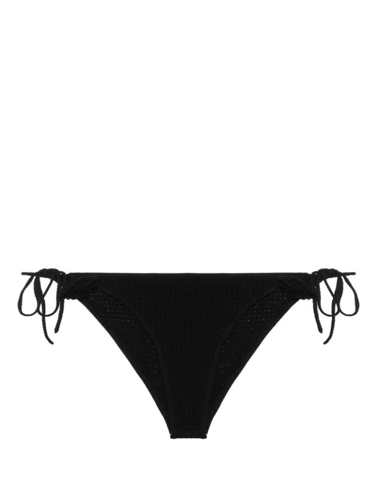 Self-Portrait crochet-knit bikini bottoms - Black Cover