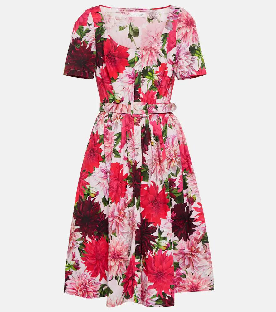 Oscar de la Renta Scoop-neck floral midi dress Cover