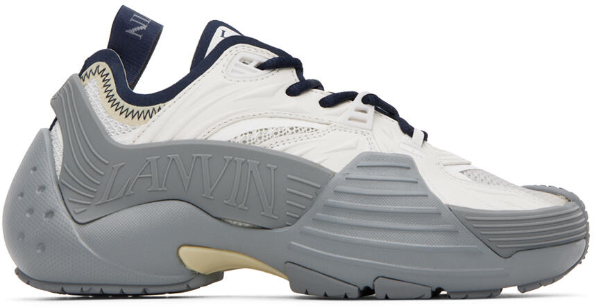 Lanvin SSENSE Exclusive Gray & Navy Flash-X Sneakers Cover