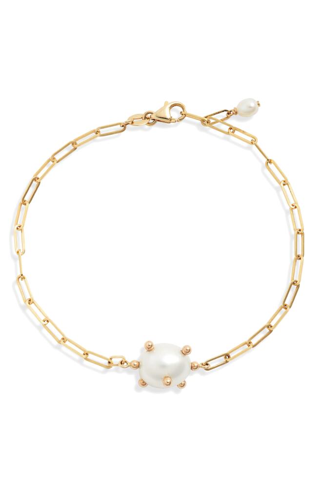 Poppy Finch Bubble Cultured Pearl Station Bracelet in Gold Cover