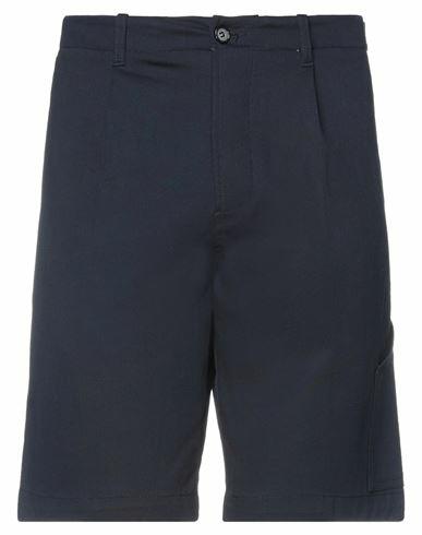 Paolo Pecora Man Shorts & Bermuda Shorts Midnight blue Cotton, Elastane Cover