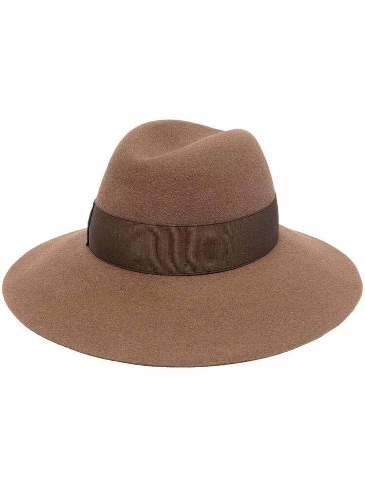 Borsalino ribbon-detail fedora hat - Brown Cover