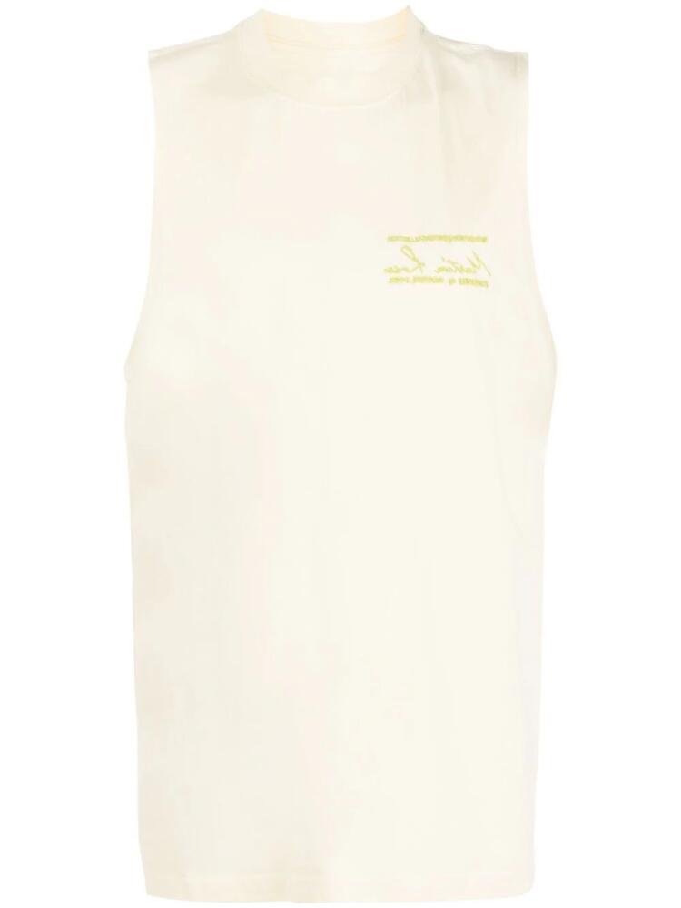 Martine Rose embroidered-logo tank top - Yellow Cover