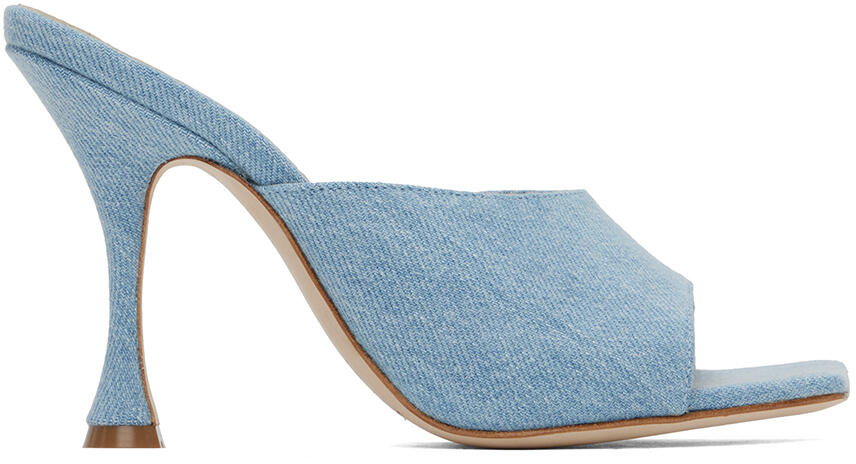 Magda Butrym Blue Square Toe Denim Mules Cover