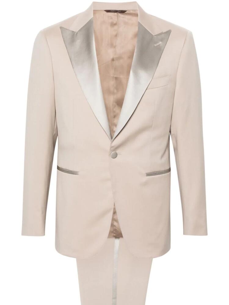 Canali satin-trim single-breasted suit - Neutrals Cover