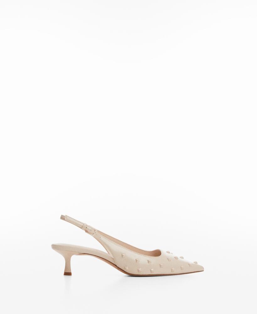 Mango Women's Studded Slingback Shoes - Off White Cover