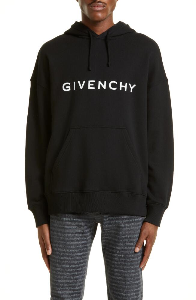 Givenchy Slim Fit Logo Graphic Hoodie in Black Cover