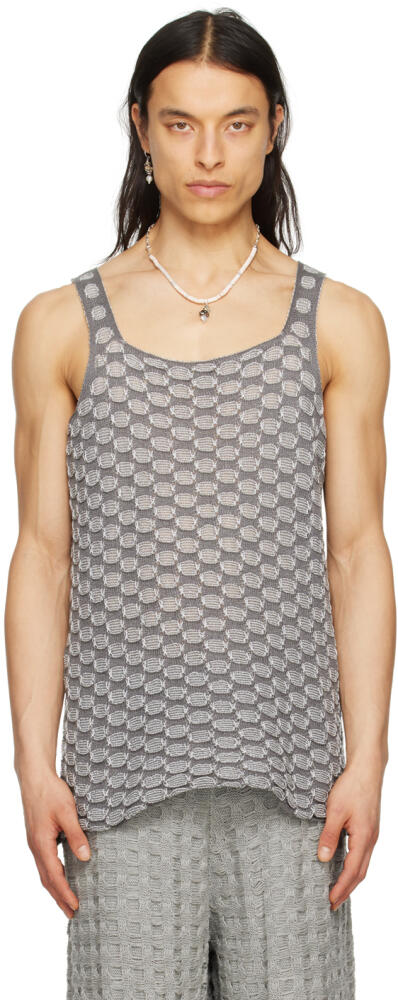 Isa Boulder SSENSE Exclusive Gray & White Tank Top Cover