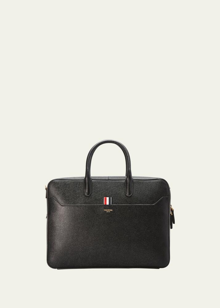 Thom Browne Men's Pebble Leather Business Briefcase Bag Cover