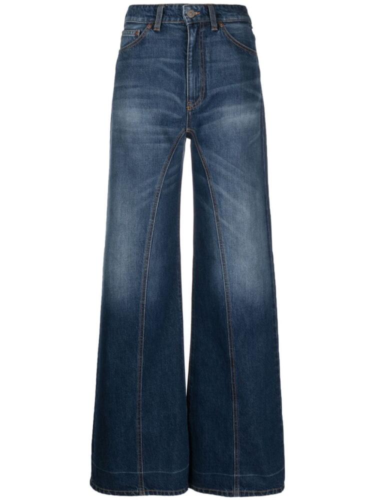 Victoria Beckham wide-leg cotton jeans - Blue Cover