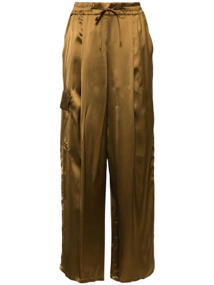 Yves Salomon satin cargo pants - Brown Cover