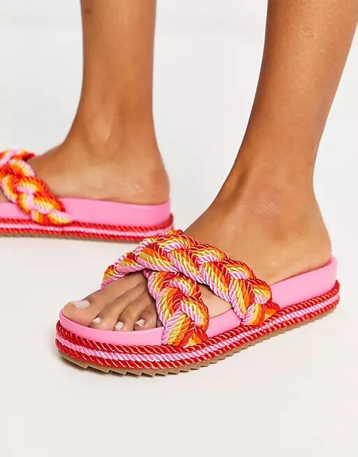 ASOS DESIGN Jasmine plaited espadrille footbed in multi Cover