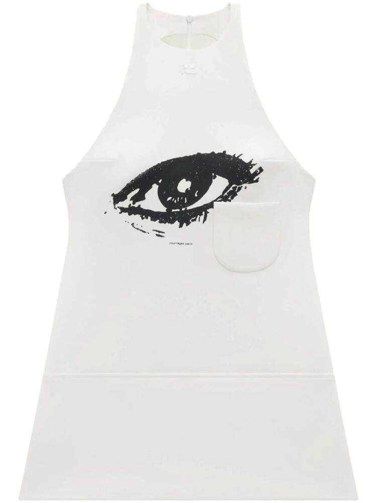 Courrèges graphic-print sleeveless minidress - White Cover